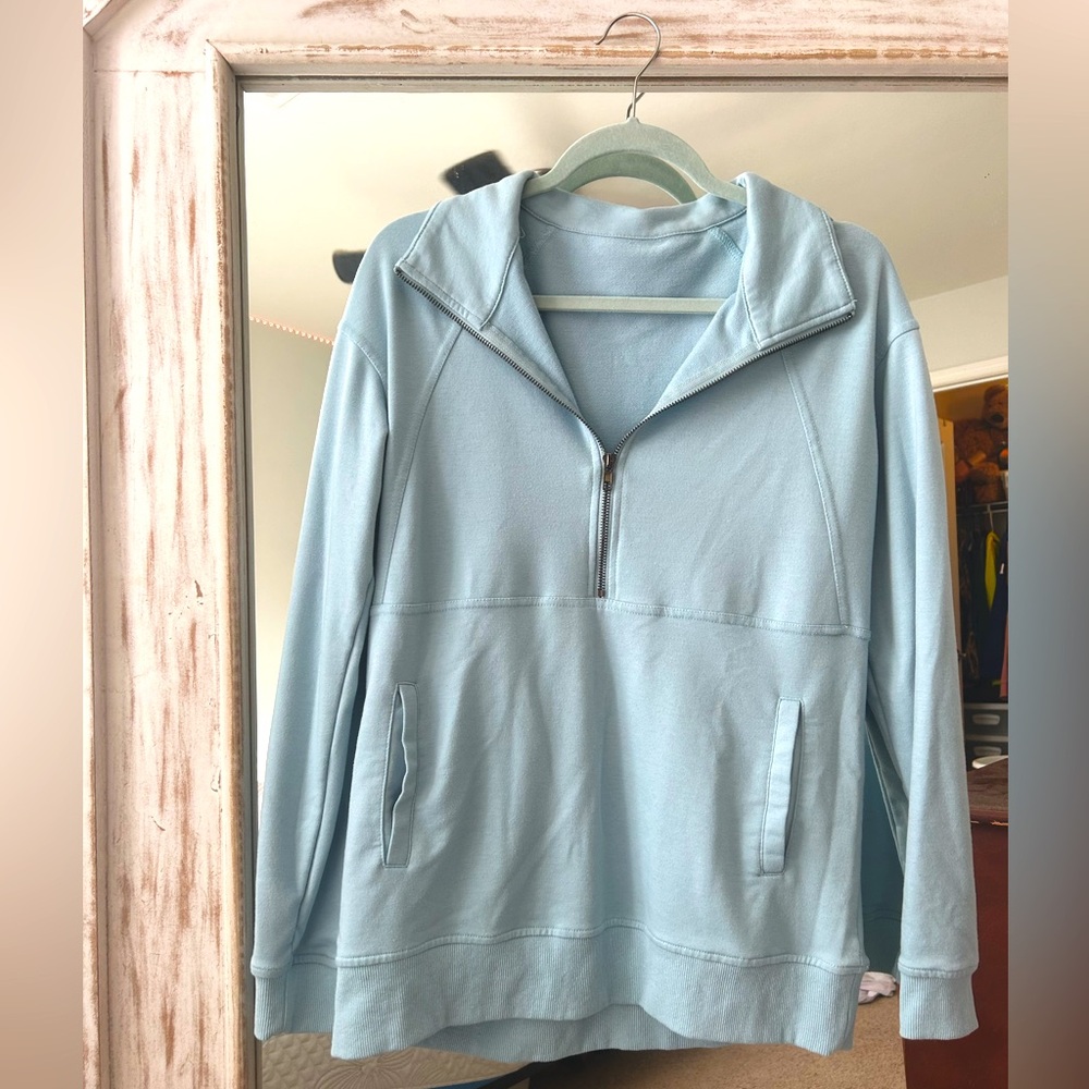 THRIFTED, M/M, Half-Zip, 45% Cotton, 50% Polyester, 5% Spandex